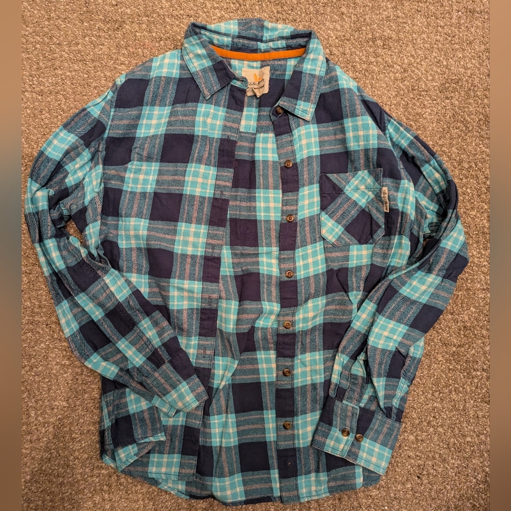 Field & Stream Flannel, Blue Plaid, L